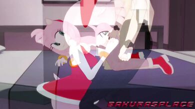 Amy Rose wants to ride Sonics rod in the bathroom stall!