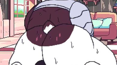 Badgerclops plunges into Maos face, filling her mouth with his massive cock as he fucks her face in an intense scene of oral sex