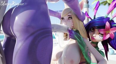 The Sleepy Keeper and Ahri Co-op in a steamy late night encounter