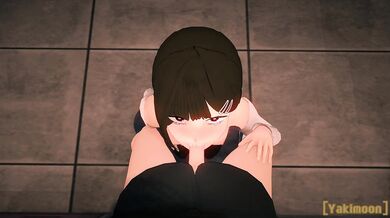 A young maid named Kobeni gets a sloppy blowjob from her boss during work hours