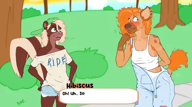 The Aromantic Hyena and her sexy Hibiscus catch Mikey the mouse peeping through the window!