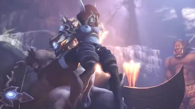Lady Sylvanas, Ruler of the Forsaken, gets pleasured by a massive Orc penis in this SFW hentai video!