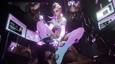 Watch this hot hentai porn video of Ana and Pharrah getting blackmailed by the body writings of a cheating wife