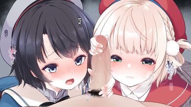 Fujisaki Hikari and Subaru get a Handjob from Ui