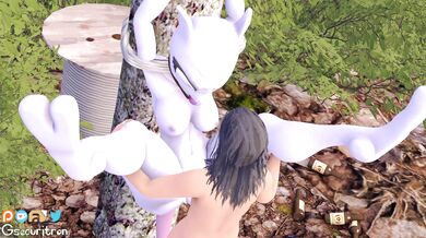 Watch this hot glitched securitron in the process of catching Mewtwo in a threesome with two sexy girls!