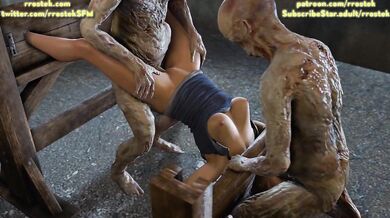 Jill Valentine, tied up and ravaged by soulless zombies