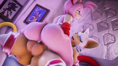In this scene, Rouge from Sonic the Hedgehog and Amy from Super Smash Bros have a passionate encounter that will leave you breathless!