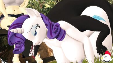 Two ponies in heat and a furry creature