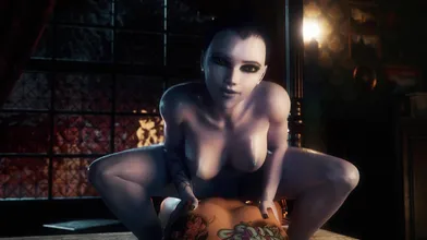 A lonely widow discovers the joys of riding a massive cock in this POV hentai porn video