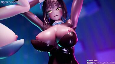 One-night stand with Asuna and Karin in the virtual world