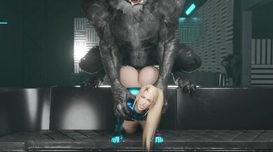 Samus Aran gets her ass pounded by a werewolf in this XXX parody of Metroid DICESFM