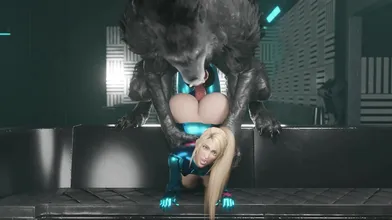 Samus Aran gets her ass pounded by a werewolf in this XXX parody of Metroid DICESFM