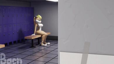 Lola gets banged in the locker room, while everyone is watching her!