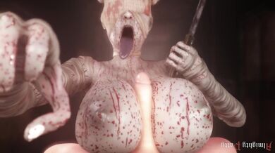 Watch as the sexy nurse with the bubbly head takes on three patients in this Silent Hill themed paizuri video!