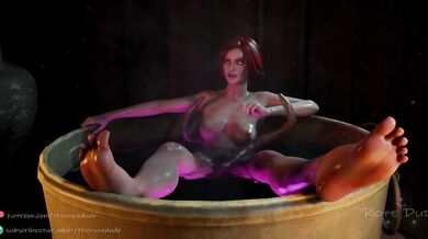 Triss is not alone in the bathroom!