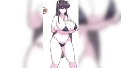 The naughty Komi-san gets bored at home, so she decides to dance for her cat using a sad song as the background music