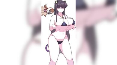 The naughty Komi-san gets bored at home, so she decides to dance for her cat using a sad song as the background music