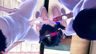 Mecha Girl Double Handjob Animation Equilibrium 3D