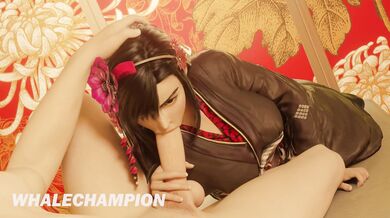 Watch Tifa give a blowjob to a man dressed in his best kimono while riding on top of WhaleChampion