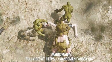 Sexy Elf Maiden Ambushed by a Pack of Horny Goblins in the Forest