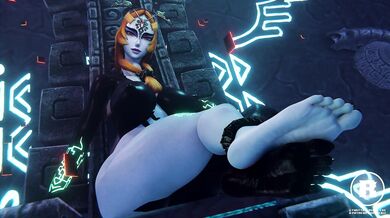 Watch as Midna pleasures herself with her feet while teasing you with her toes!
