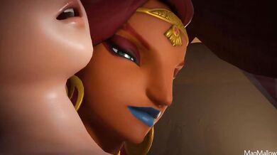 Hyrulean Warrioress Urbosa Takes a Ride on Links Rod while Mag Mallow Watches from the Sidelines in this Ultimate Zelda Hentai Adventure!