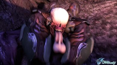 The Hell Knight is for*ced into deep throating the demonic lord, in a battle of pleasure and pain!