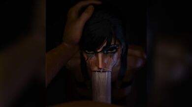 Watch as Pharah from Overwatch sucks and strokes a massive cock in this POV hentai porn video