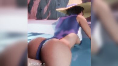Watch as Jill Valentine and her sexy pool boy engage in a hot tub orgy that will leave you breathless!
