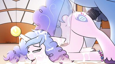 My wife Izzy Moonbow and her step-sister Haltie get intimate in the hot tub