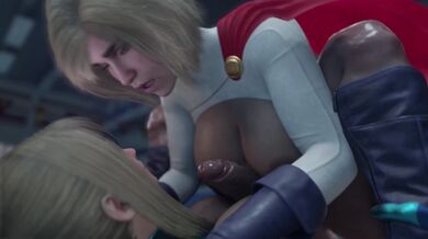 The two superheroines, Samus Aran and Power Girl, decided to take a dip in the pool together