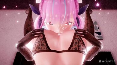 Watch Marine and Minato Aqua in the second Houshou porn video!