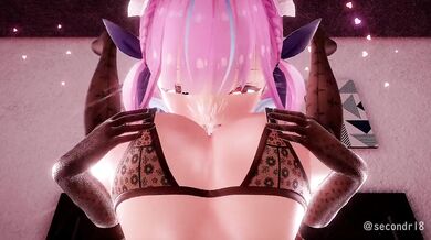 Watch Marine and Minato Aqua in the second Houshou porn video!