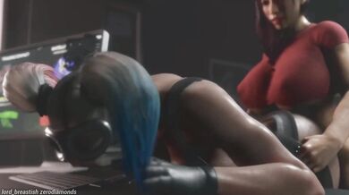 A group of men are having their way with a female with an enlarged clitoris, fulfilling their deepest desires