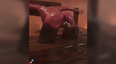 Watch as this succubus is tortured with a pillory dildo machine and cries out in pleasure!