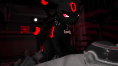 A couple, Lylia and Faith, decide to spice up their sex life by adding a new twist - an Umbreon plushie