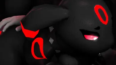 A couple, Lylia and Faith, decide to spice up their sex life by adding a new twist - an Umbreon plushie