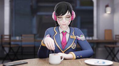 The sexy maid, Ms Yuna, is having her daily coffee break in the kitchen while wearing a black lingerie that reveals her perky boobs and round ass