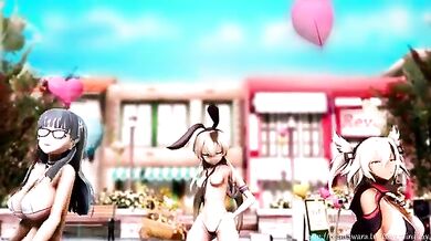 Watch as these futa dancers gyrate their hips to the beat of the music in Futa Dance 3!