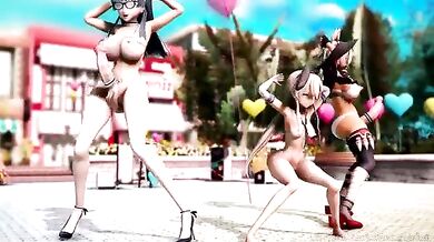 Watch as these futa dancers gyrate their hips to the beat of the music in Futa Dance 3!