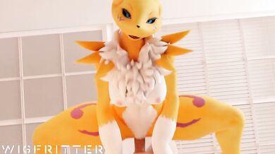 Renamon Rides the Wig Fitter in this XXX Parody Video