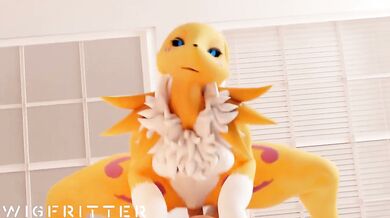 Renamon Rides the Wig Fitter in this XXX Parody Video
