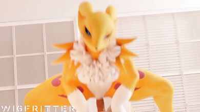 Renamon Rides the Wig Fitter in this XXX Parody Video