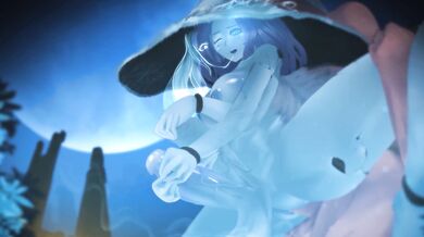 This is an erotic story of Ranni the Witch, who meets a beautiful futa girl named Skello on sale at the market