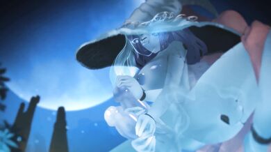 This is an erotic story of Ranni the Witch, who meets a beautiful futa girl named Skello on sale at the market