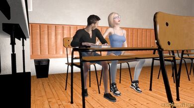 Sexy teenage girl gets caught masturbating in school bathroom and is punished by the principal