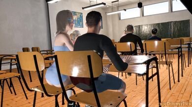 Sexy teenage girl gets caught masturbating in school bathroom and is punished by the principal