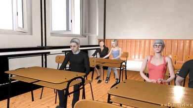 Sexy teenage girl gets caught masturbating in school bathroom and is punished by the principal