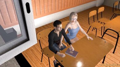 Sexy teenage girl gets caught masturbating in school bathroom and is punished by the principal