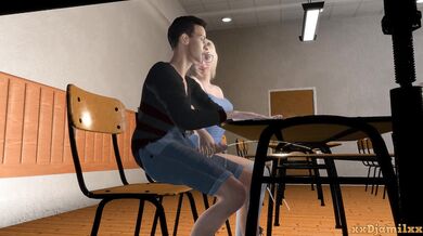 Sexy teenage girl gets caught masturbating in school bathroom and is punished by the principal